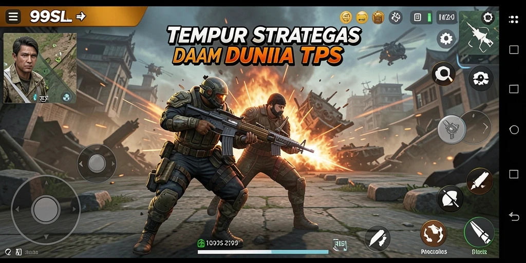 Tangkapan layar gameplay dari 99SLL menunjukkan aksi tempur yang mendebarkan.