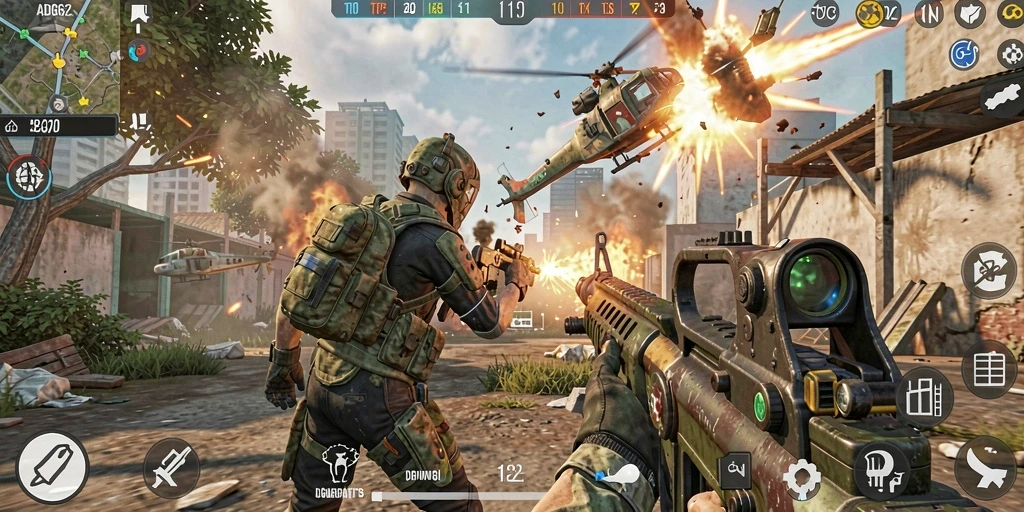 Tampilan gameplay intens dari ADG62 yang mendebarkan.