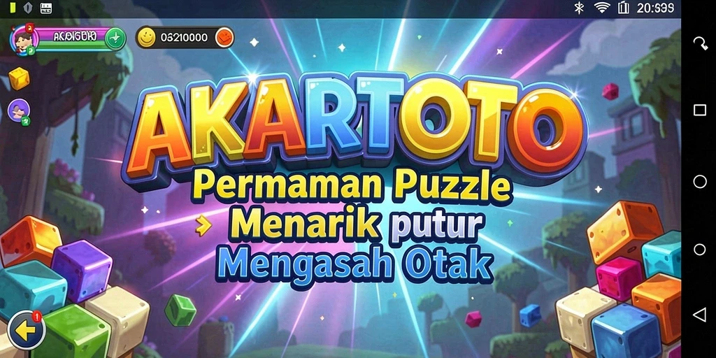 Screenshot gameplay AKARTOTO menunjukkan tantangan puzzle yang menarik.