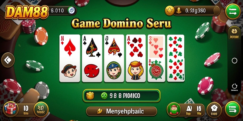 Screenshot gameplay Domino yang menampilkan suasana kompetitif di DAM88.