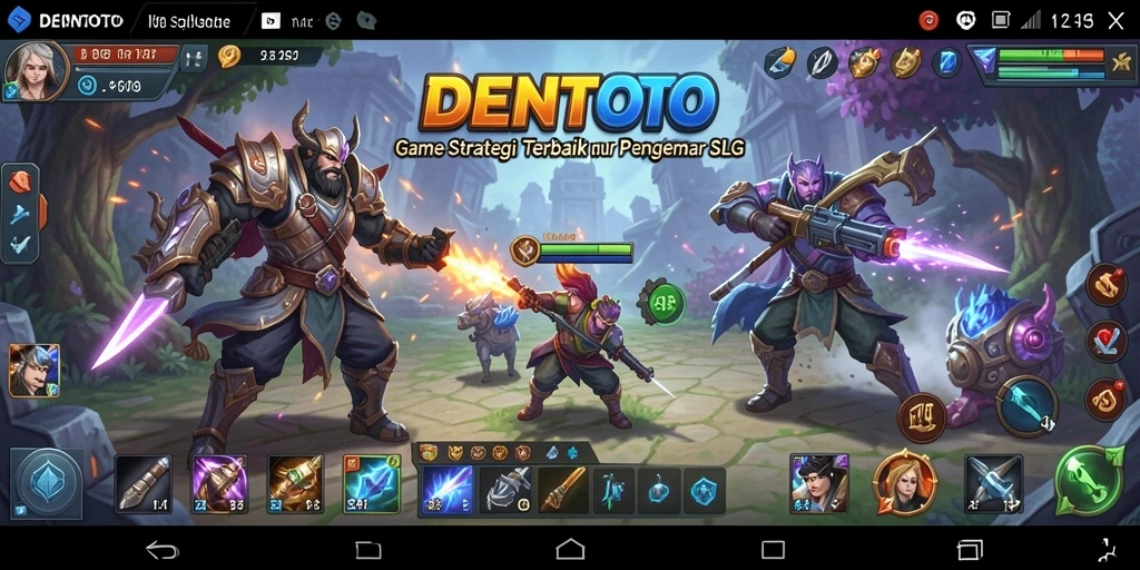 Screenshot gameplay DENTOTO yang menunjukkan aksi strategi intens.