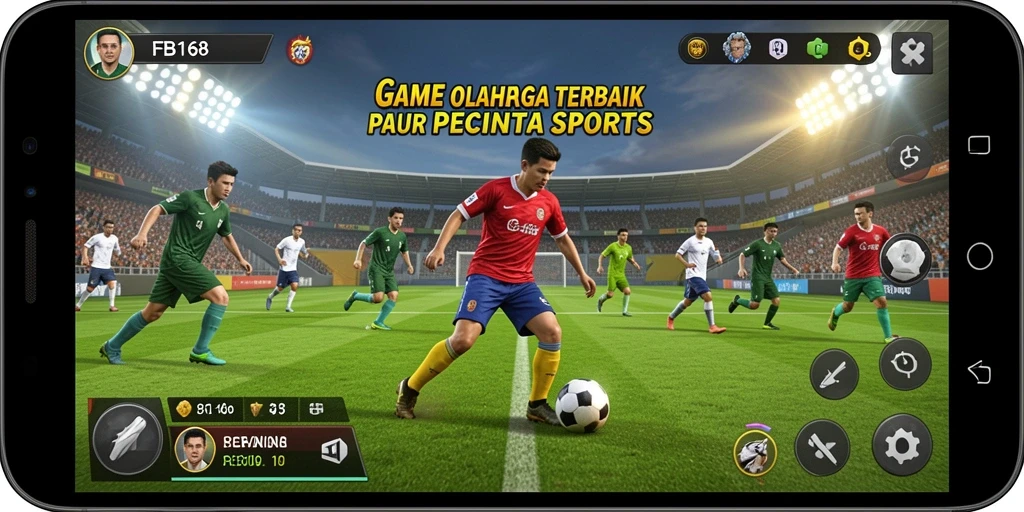 Screenshot utama FB168 menampilkan aksi seru dalam pertandingan olahraga.