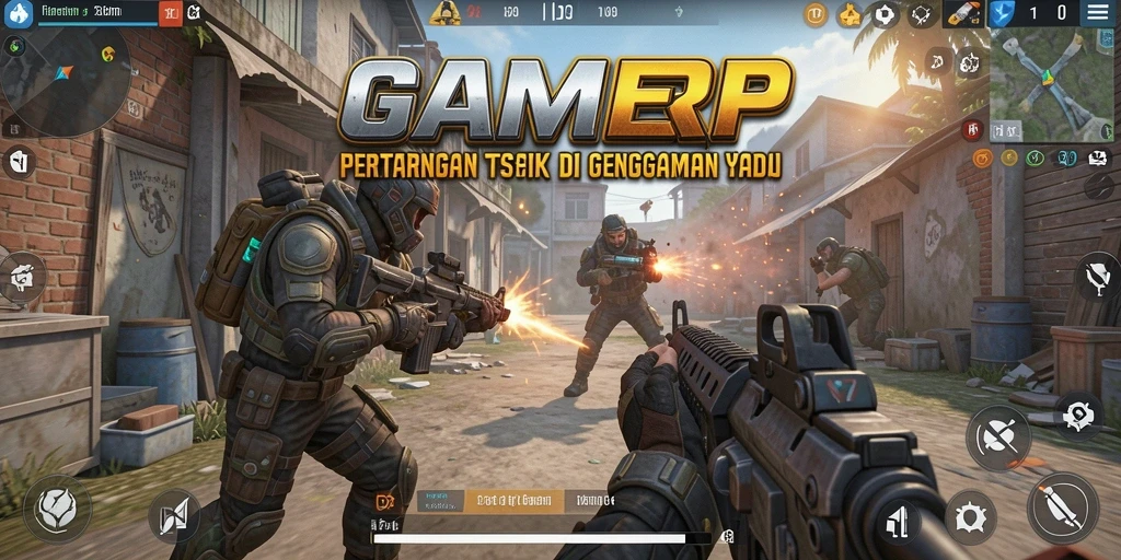 Screenshot GAMERP menampilkan aksi tembak-menembak yang intens dan grafis memukau.