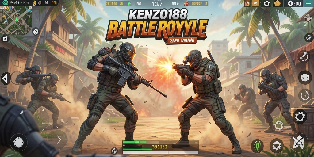 Tampilan gameplay seru KENZO188 dalam aksi Battle Royale.