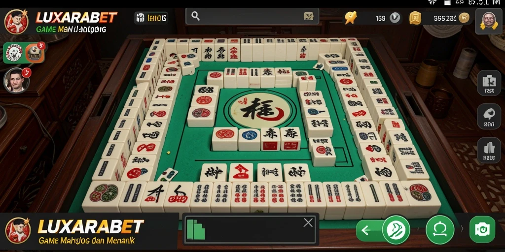 Tampilan gameplay LUXARABET dengan aksi Mahjong yang menarik.