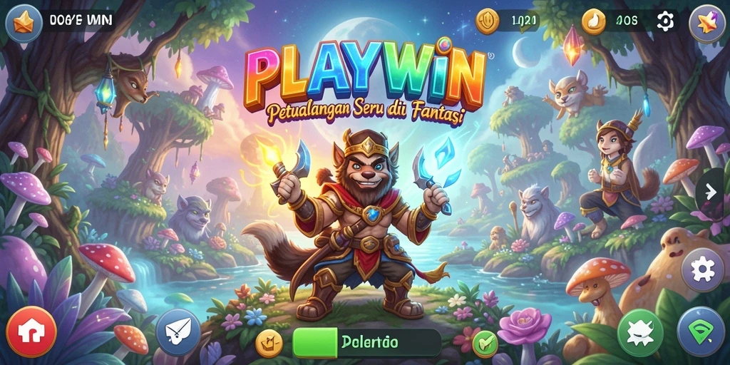 Tampilan gameplay utama dari PLAYWIN yang penuh petualangan.