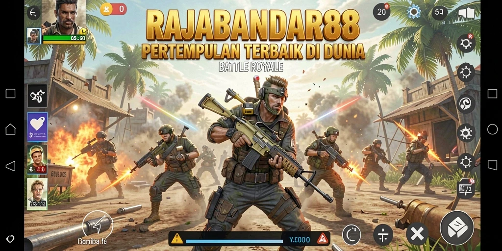 Screenshot menunjukkan pertempuran seru dalam RAJABANDAR88.